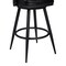 Armen Living Amador 30" Bar Height Barstool in a Black Powder Coated Finish and Vintage Black Faux Leather 721535746972 - alternate 3